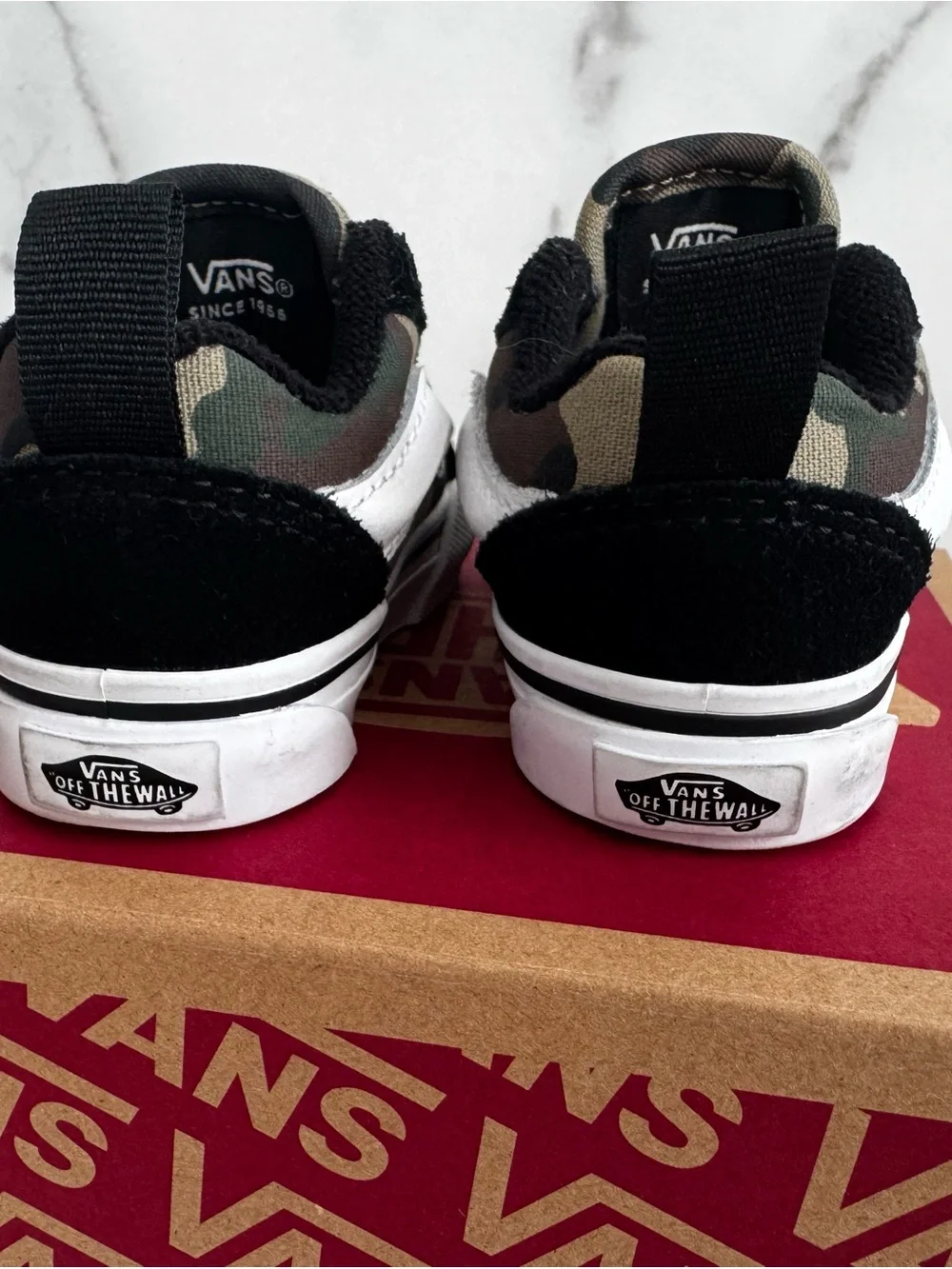 Vans Baby (Size 2) Old Skool Sneakers in Black and Olive Camo